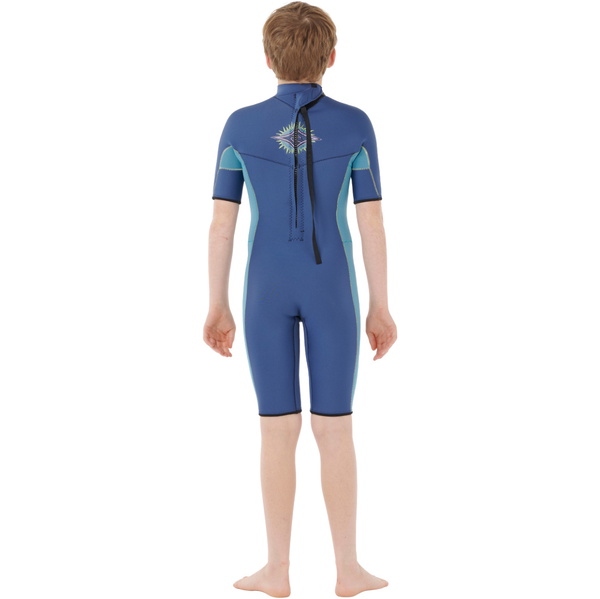 2026 Rip Curl Junior Dawn Patrol 2mm Back Zip Shorty Wetsuit 11FBSP - Light Navy